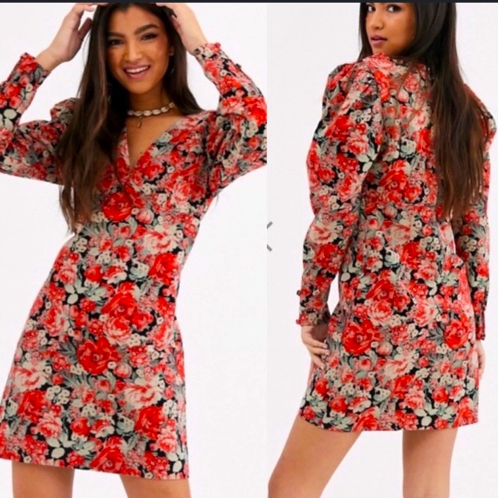 Free People Kapowski Floral Mini Dress sz 8